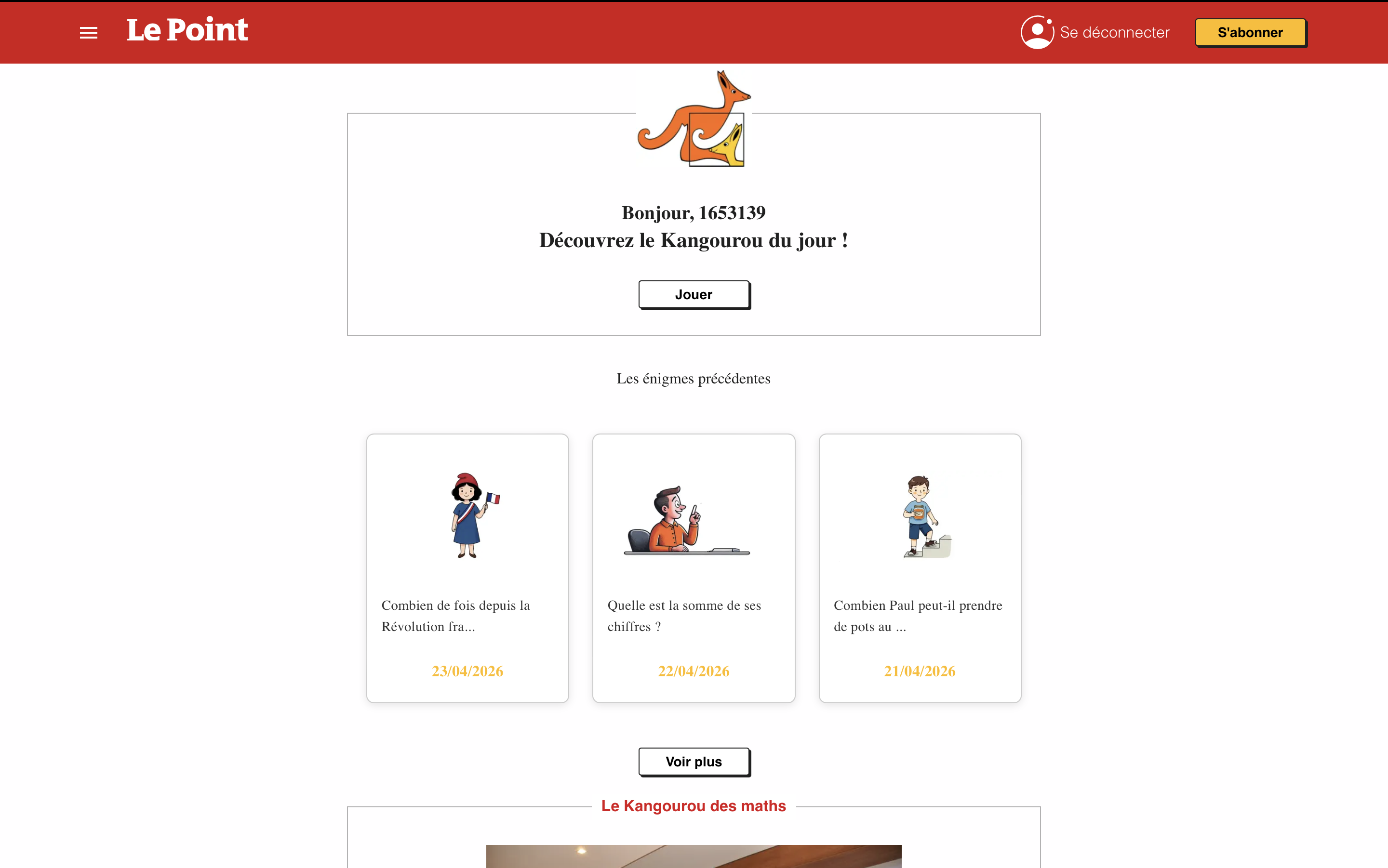 Le Kangourou du jour — Le Point